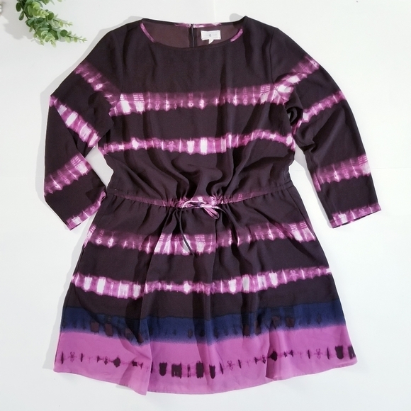 LOU & GREY Tie Dye Purple Mini Dress Medium - Picture 3 of 13